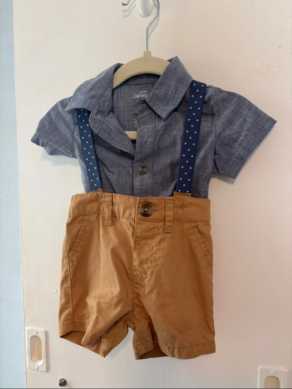 Baby Cat & Jack matching set with suspenders